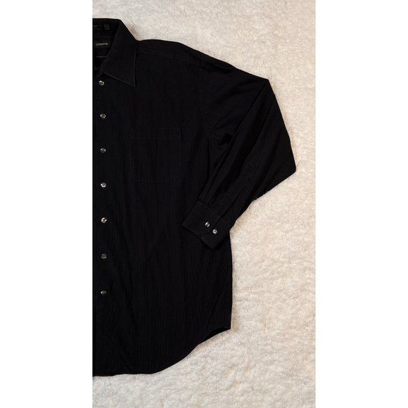 Claiborne Shirt Men's Long Sleeve Casual Button Up Collared Striped Blue Large - Picture 4 of 8